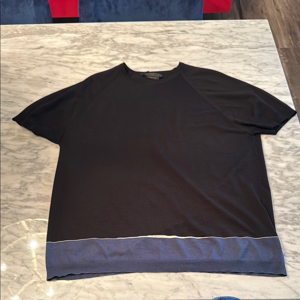 Prada Black and Blue Short Sleeve Shirt
